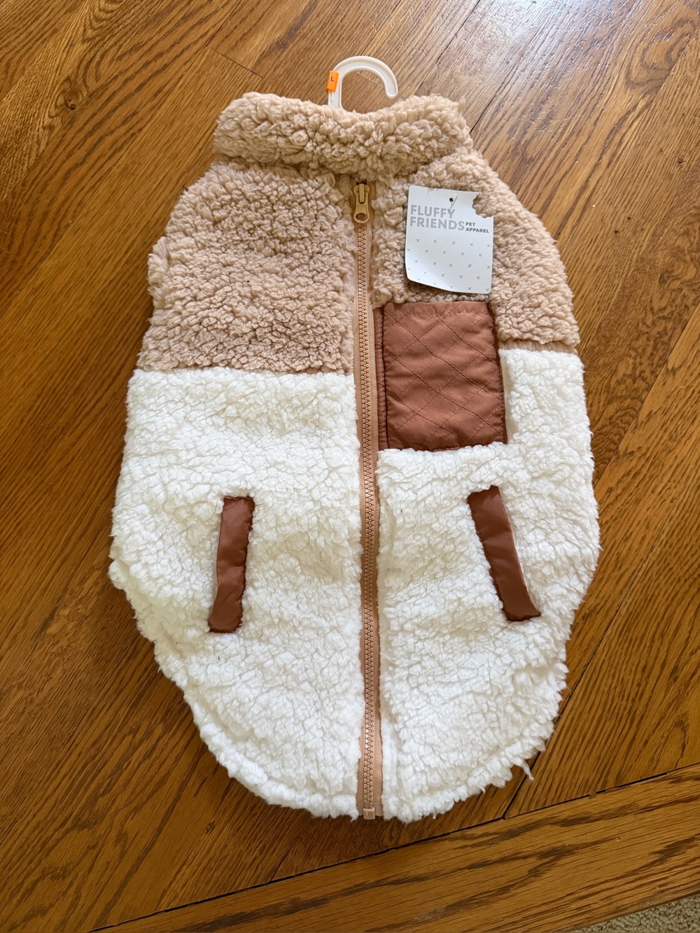 NWT Dog Sherpa Jacket - Cream & Tan Sz L